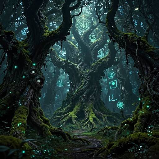 Enchanted Corrupted Forest AI Art