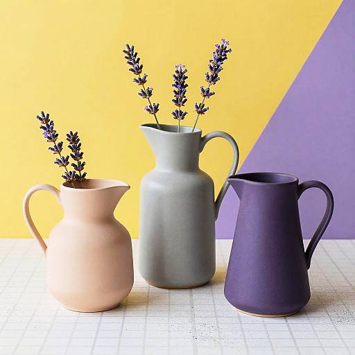 Mid-Century Lavender Ceramic Still Life