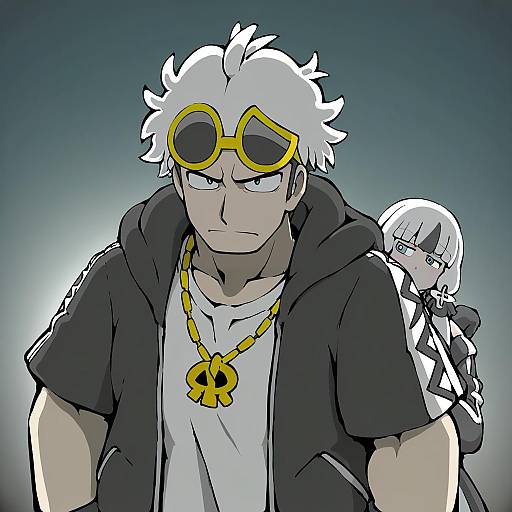 Illustration of Guzma (pokemon), pokemon in the style of Task (s task80)