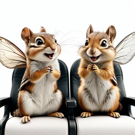 Two Winged Chipmunk Fairies in Theater Seats