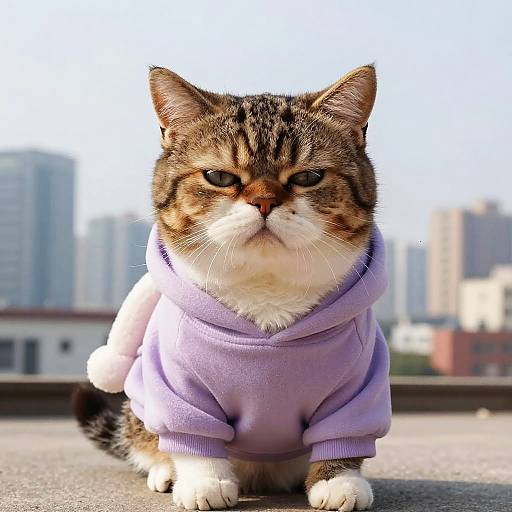 Funny Caricature of Spoiled Cat