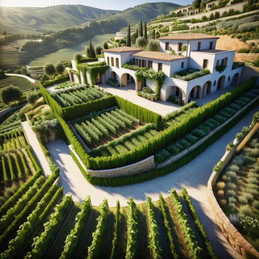 Stunning Bird's-Eye Vineyard Landscape Render