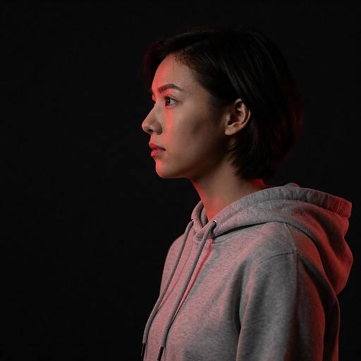 Dramatic Profile Portrait of a Woman