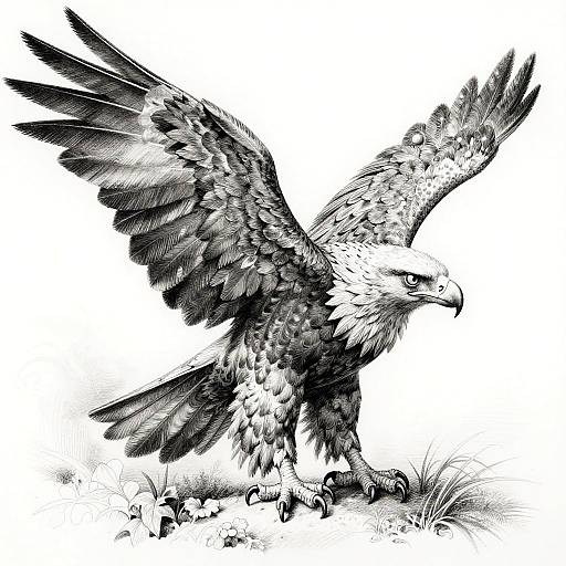 Majestic Eagle Pencil Drawing