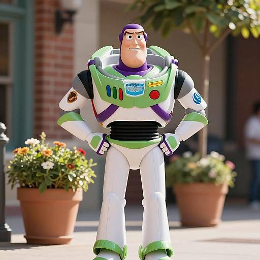 Man in Buzz Lightyear Costume Outdoors