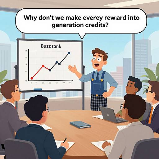 Cartoon Business Meeting with City View