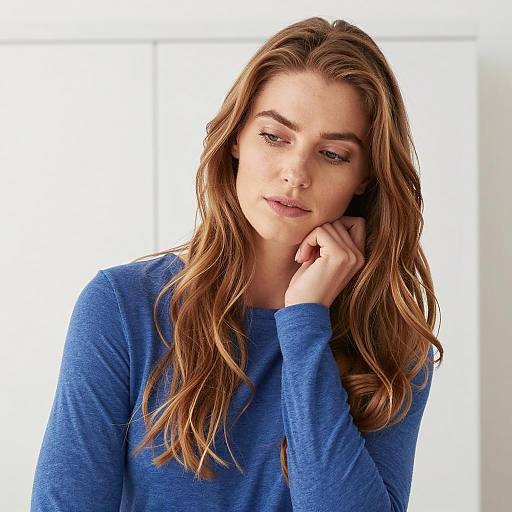 Contemplative Woman in Casual Setting