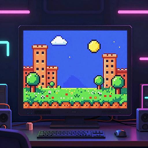Vibrant 8-Bit Pixel Art Landscapes