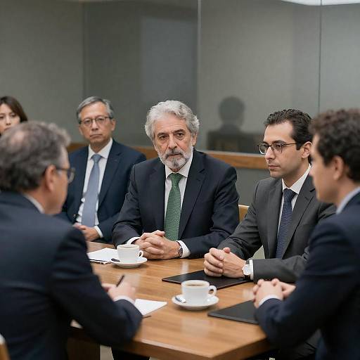 Professional Meeting Around a Wooden Table