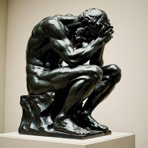 Auguste Rodin Inspired Thinker Sculpture