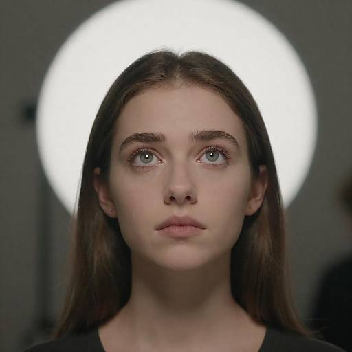 Curious Young Woman with Halo Effect