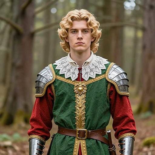 Young Man in Medieval Fairy Tale Armor