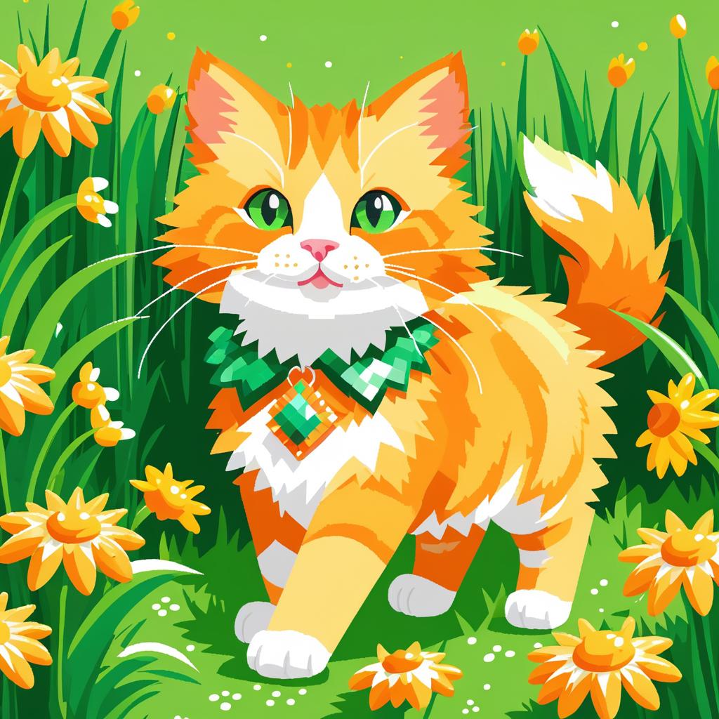 Charming Tabby Cat in a Garden