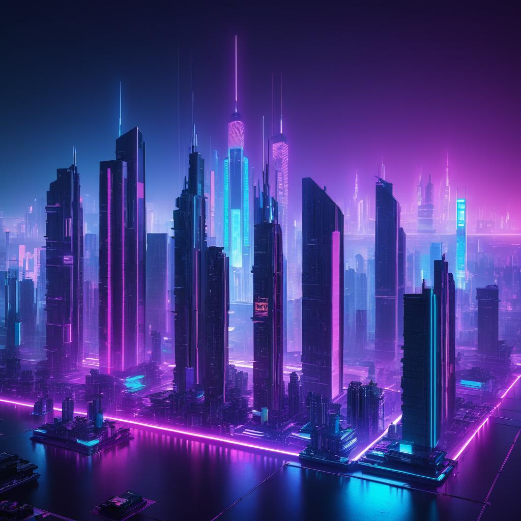 Neon-Drenched Sci-Fi Cyberpunk Skylines