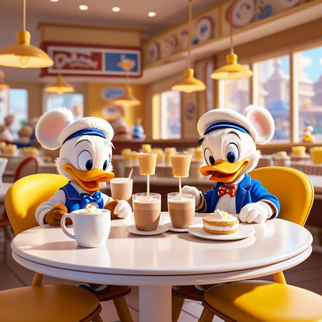 Adorable Disney Ducklings Enjoying Breakfast