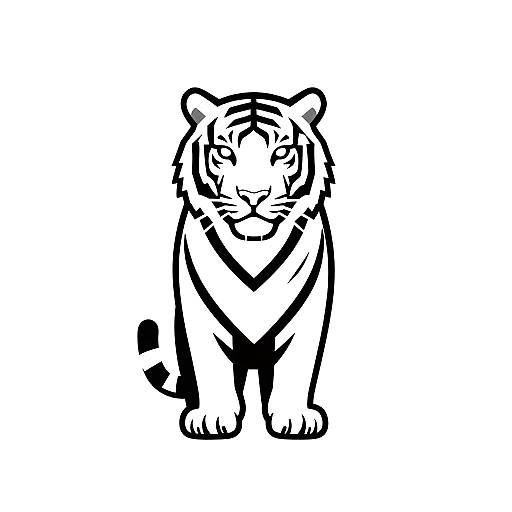 Minimalist Black and White Tiger Logo
