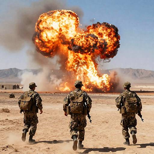 Dramatic Desert Battlefield Scene