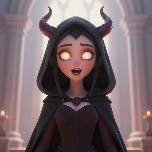 Cinematic Succubus Closeup in Cathedral Glow