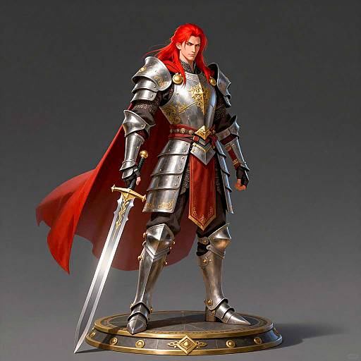 Majestic Warrior in Silver Armor