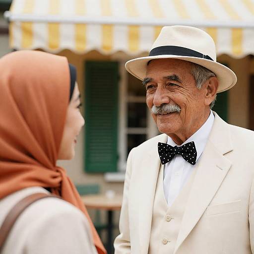 Stylishly Charming Vintage Couple in Sunlight