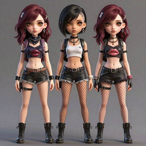 Stylish Cyberpunk Girls in Detail