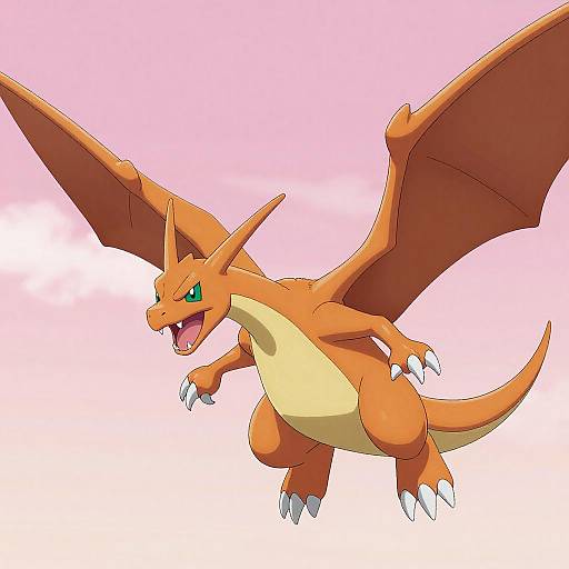 Dynamic Aerodactyls in a Pink Sky