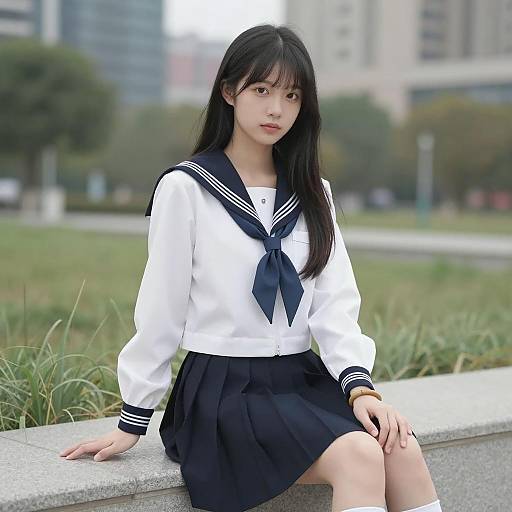 Young Asian Woman in Urban Setting