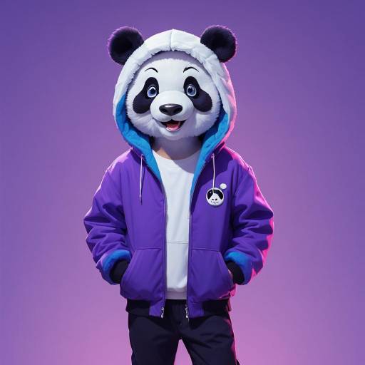 Smiling Panda Boy in Hoodie