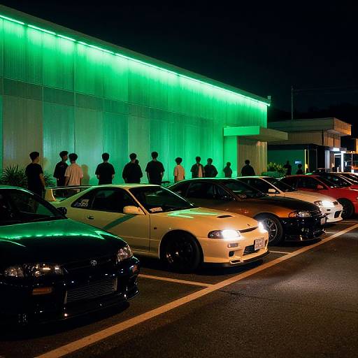 Night Scene with JDM Cars and Neon