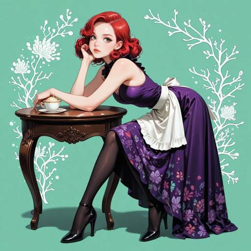 Glamorous Young Woman in Purple Dress Glamorous Young Woman in Purple Dress