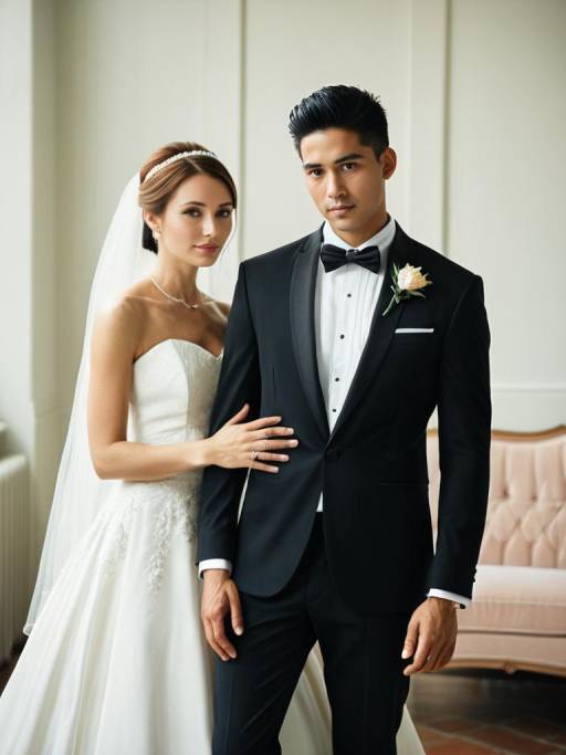 Elegant Man in Wedding Tuxedo Portrait