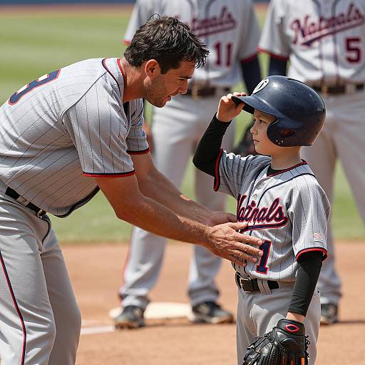 Father and Son at the Baseball Field