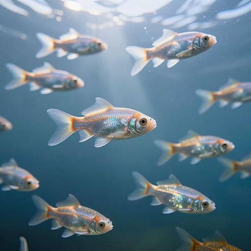 Translucent Glass Fish in Ethereal Expanse