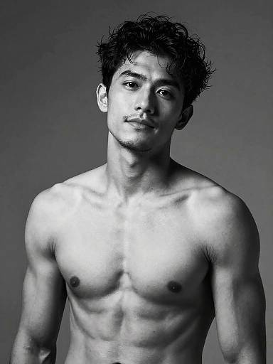 Dramatic Black and White Fitness Portrait