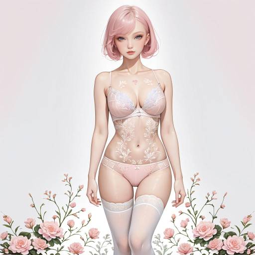 Elegant Woman in Pastel Fashion Elegant Woman in Pastel Fashion
