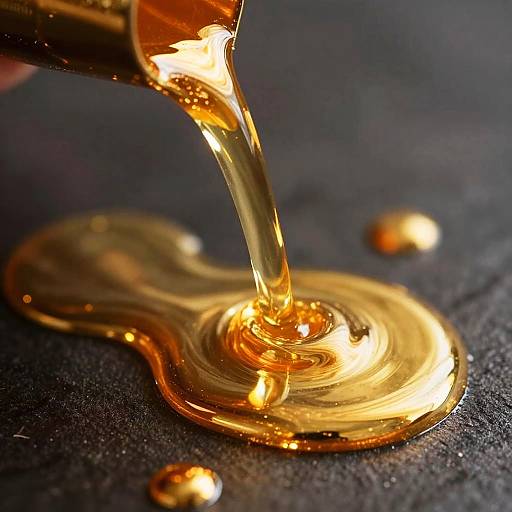 Molten Gold Flowing Over Dark Surface