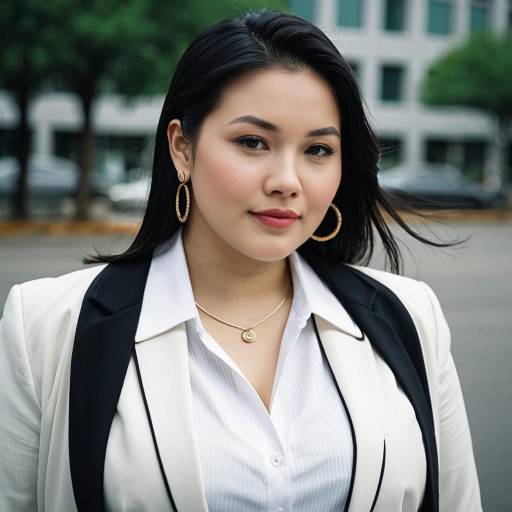 Elegant Plus Size Business Look Outdoors