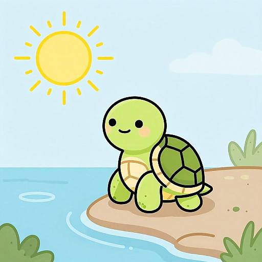 Shy Tiny Turtle by Sunlit Tidepool