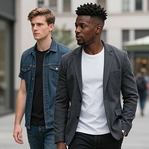 Stylish Urban Men in Modern City