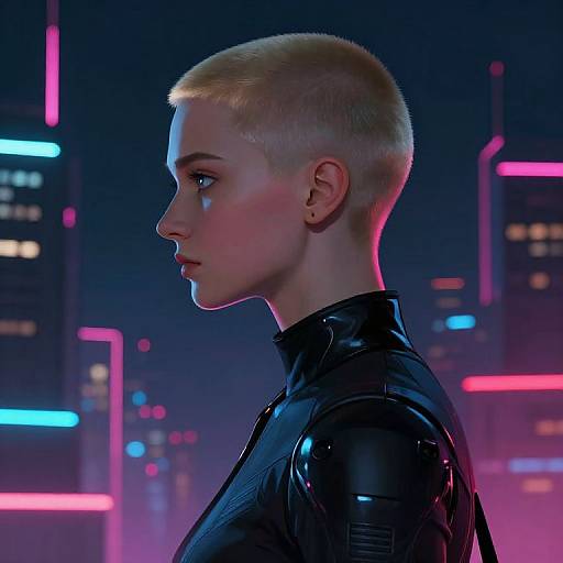Futuristic Neon City Profile