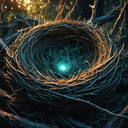 Enchanted Phoenix Nest with Mystical Light