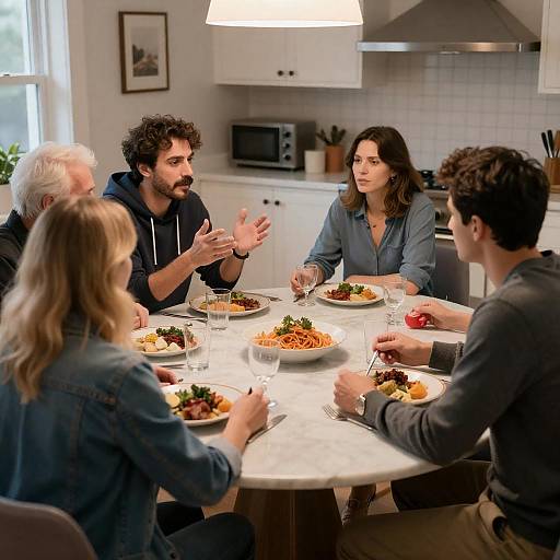 Warm Dining Experience with Friends and Family