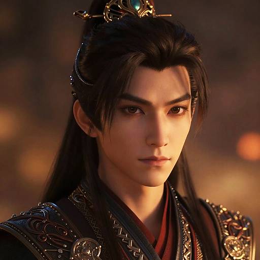 Anime-Inspired Warrior Portrait