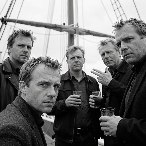 Monochrome Men by the Ship