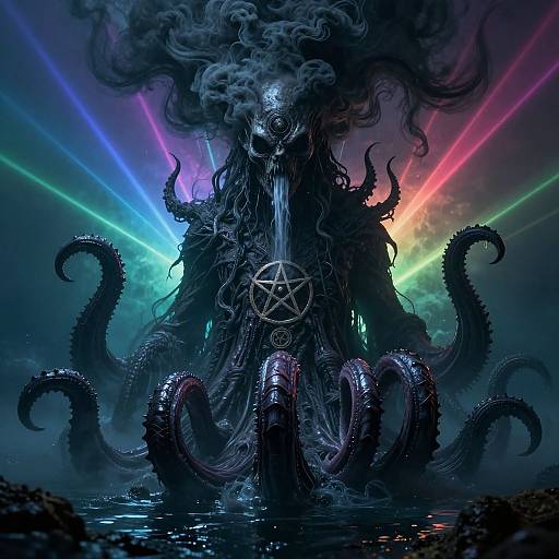 Cthulhu Rising from Ocean Abyss