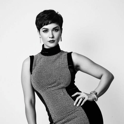 Elegant woman in vintage dress posing