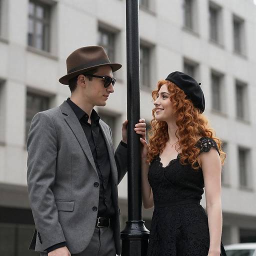 Urban Romance Under the Streetlamp