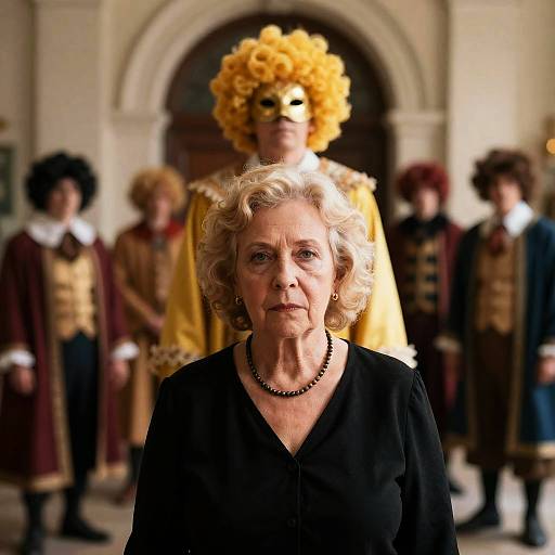 Elegant Gathering with Colorful Costumes