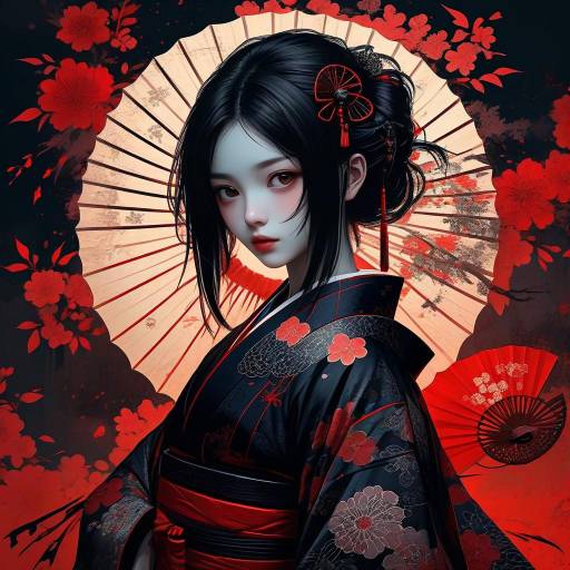 Intricate Dark Gothic Anime Portrait