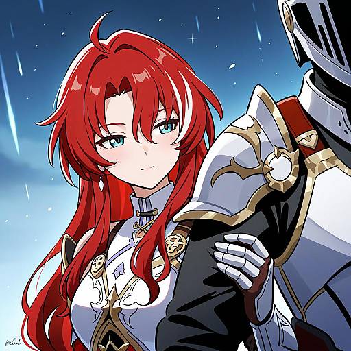 Illustration of Argenti (honkai: star rail), honkai: star rail in the style of Kabayaki (kabayaki eel)